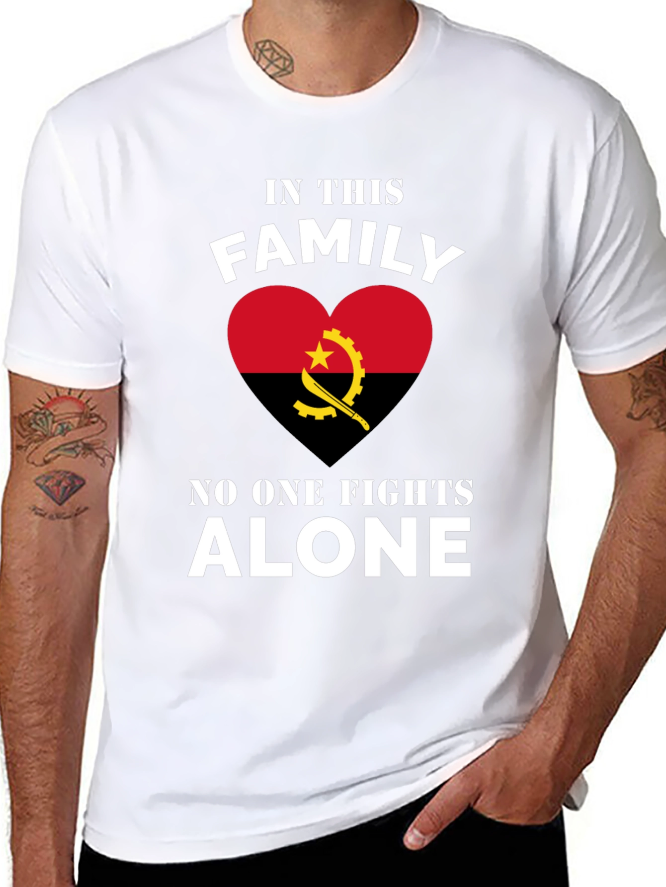 Angola Family Pride T-Shirt: No One Fights Alone