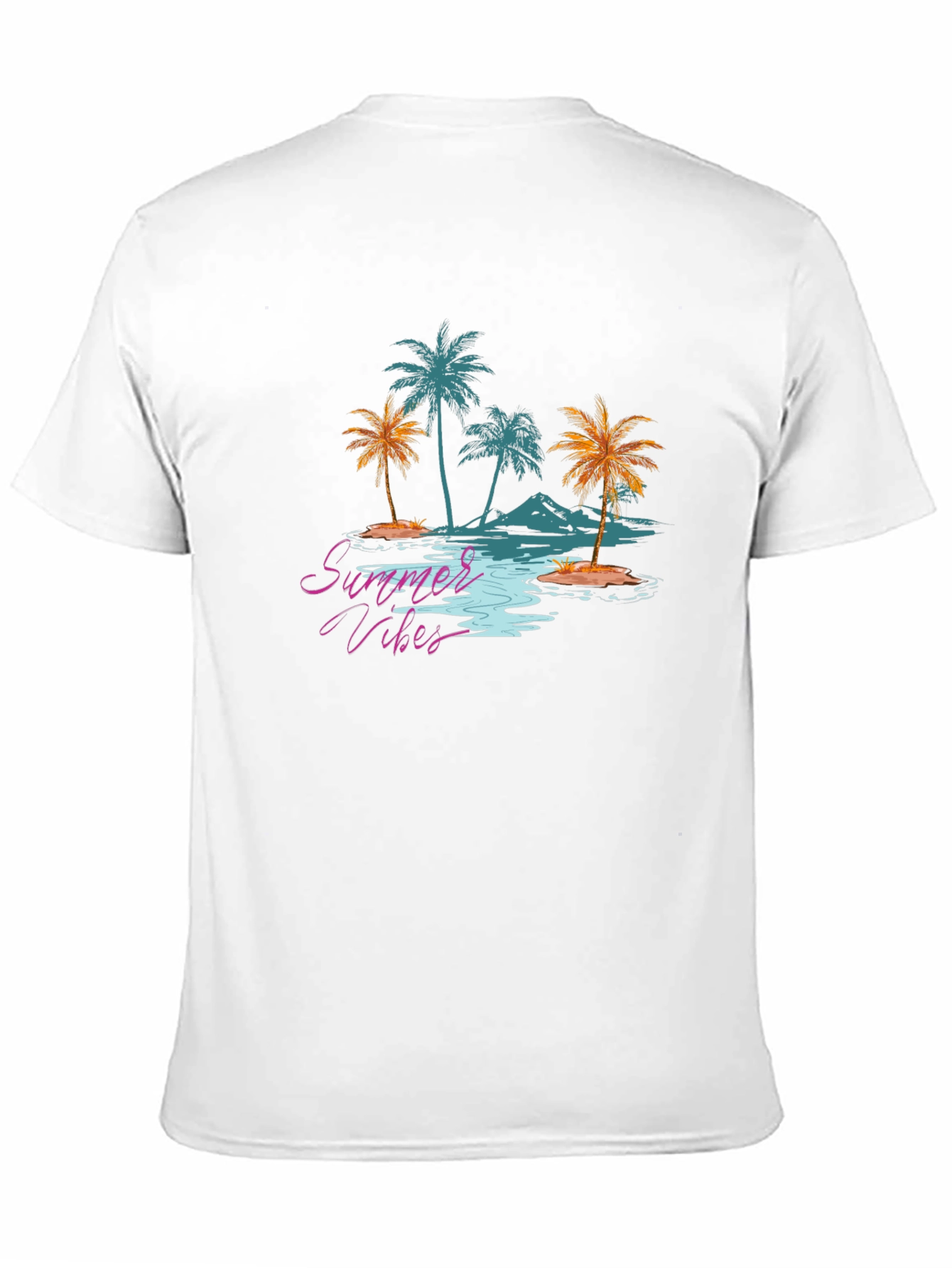 Summer Vibes Graphic Tee - Tropical Palm Tree Design
