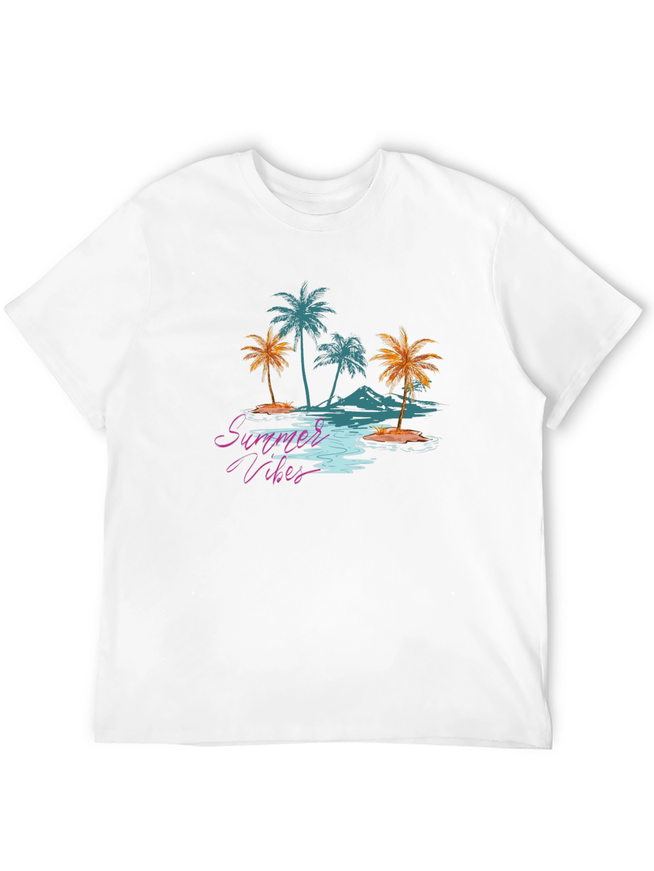 Summer Vibes Graphic Tee - Tropical Palm Tree Design