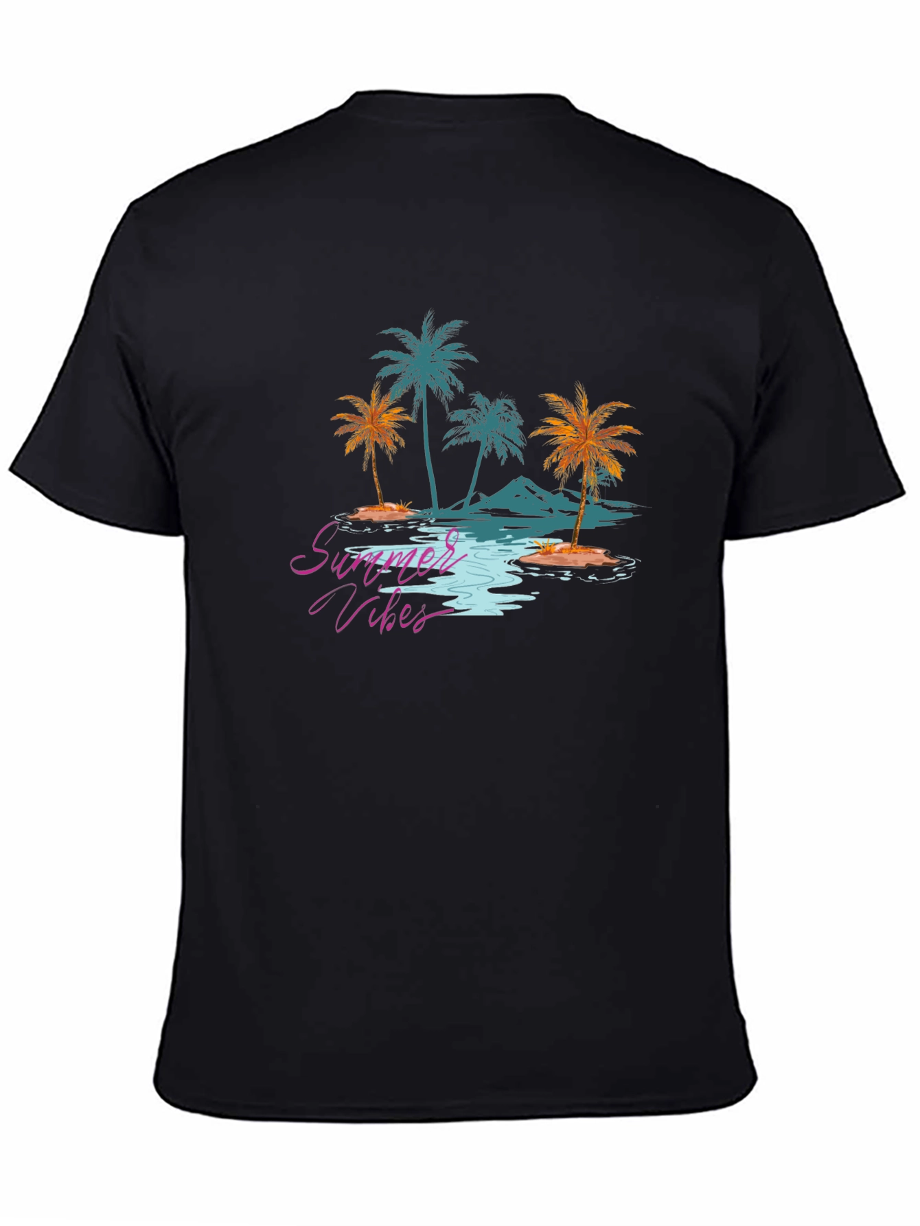 Summer Vibes Graphic Tee - Tropical Palm Tree Design