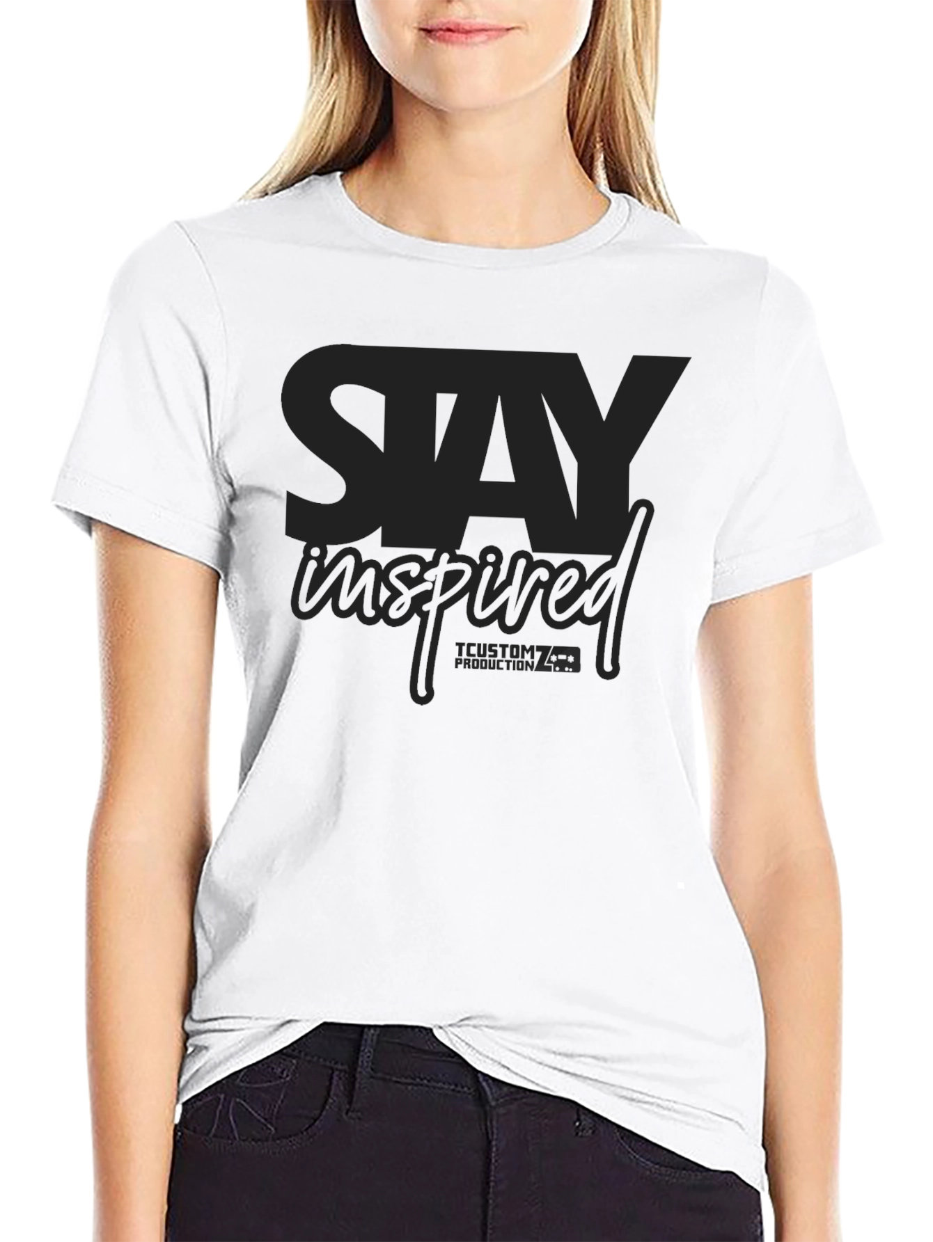 Stay Inspired Black Graphic Tee