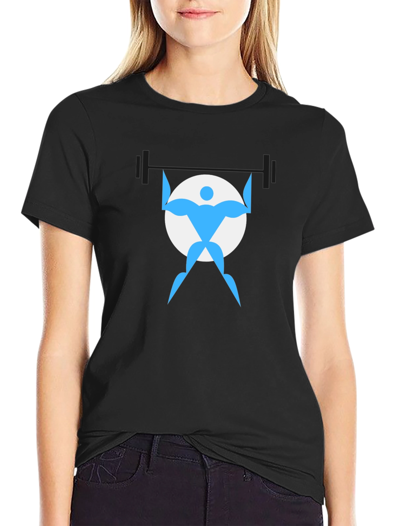Weightlifter Graphic Tee - Black Cotton Shirt
