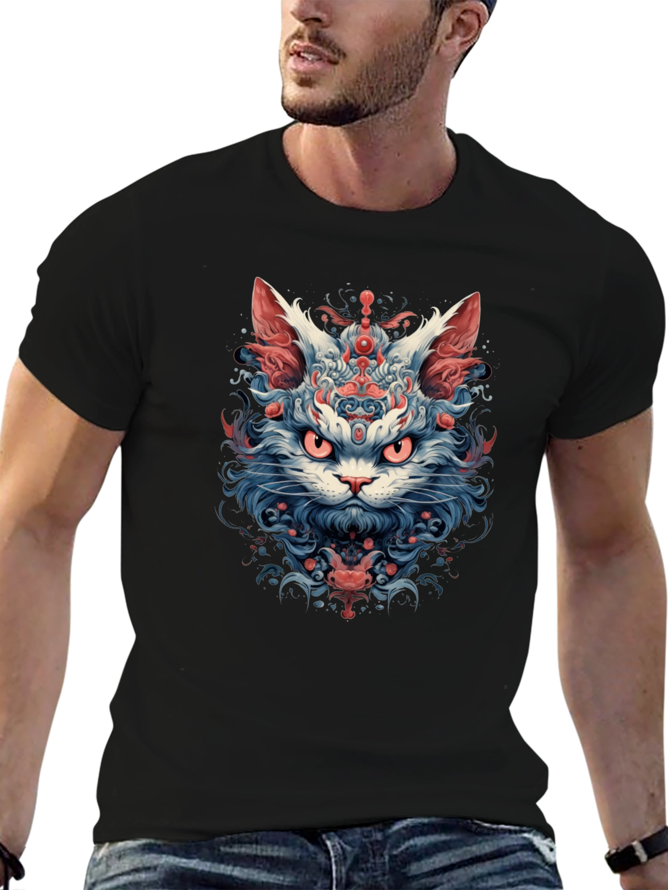 Mystic Cat Graphic T-Shirt - Unique Design