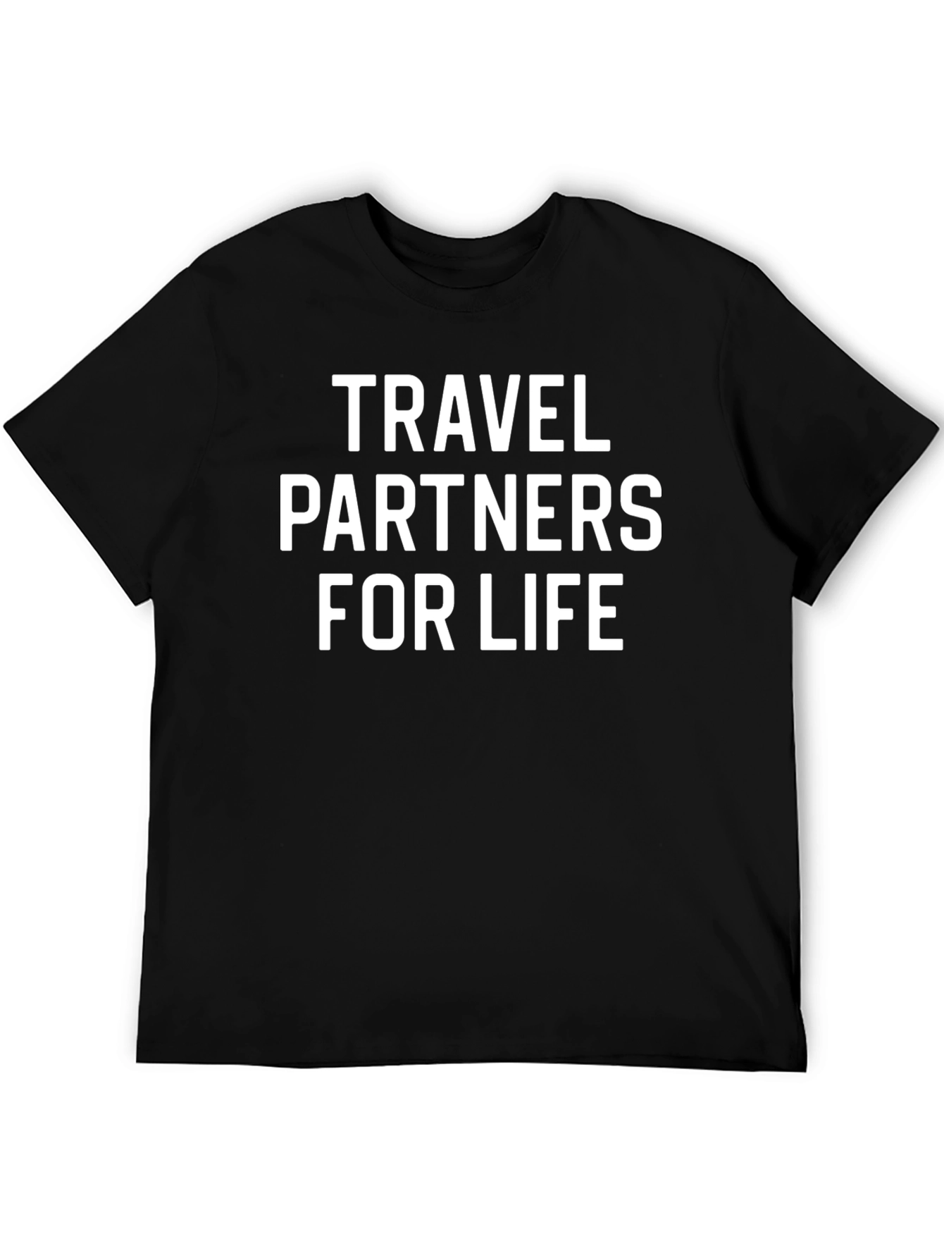 Travel Partners For Life T-Shirt Black Crewneck