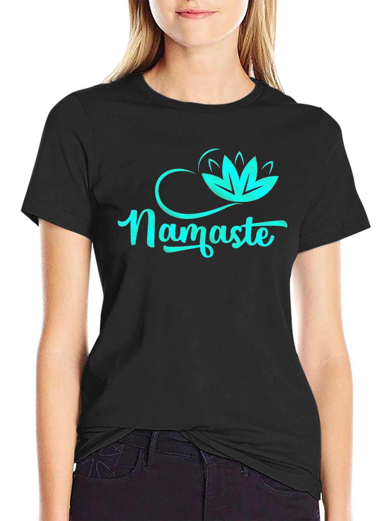Namaste Lotus Flower Graphic T-Shirt