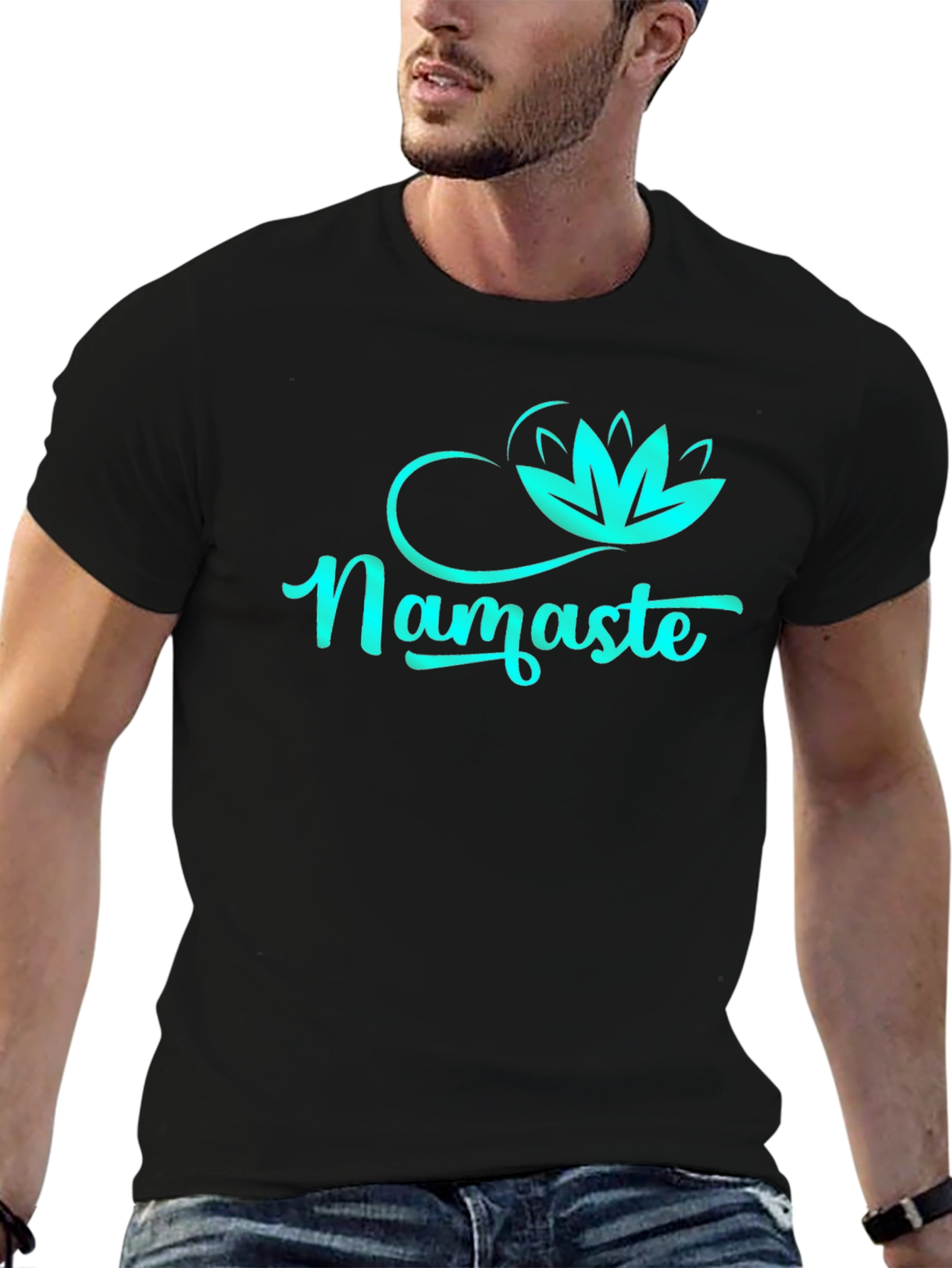Namaste Lotus Flower Graphic T-Shirt