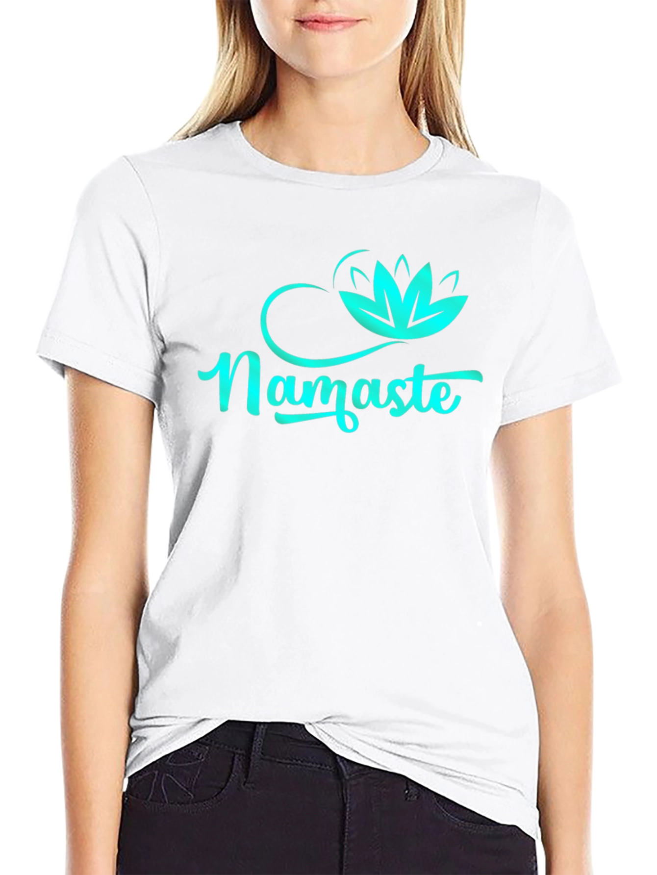 Namaste Lotus Flower Graphic T-Shirt