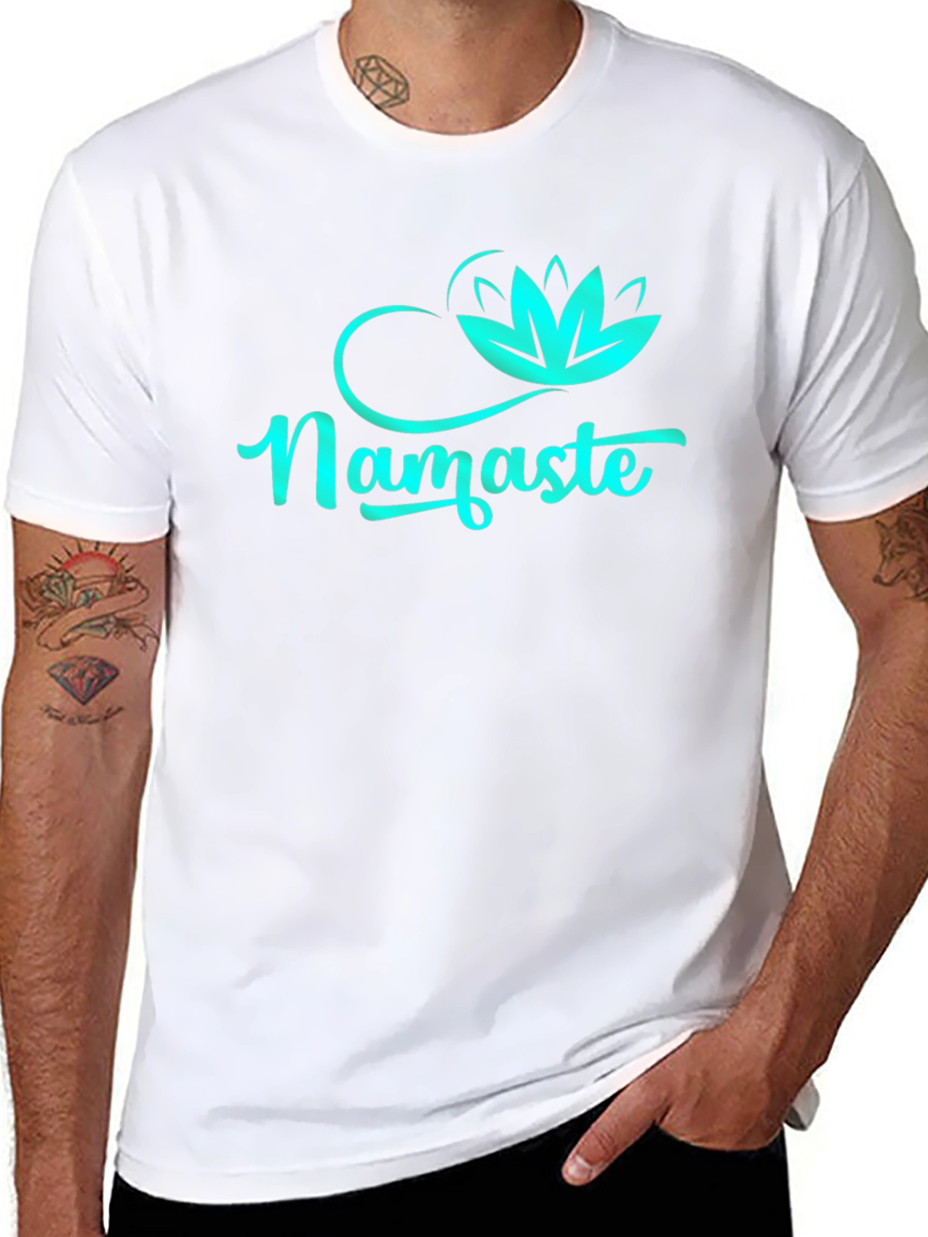 Namaste Lotus Flower Graphic T-Shirt