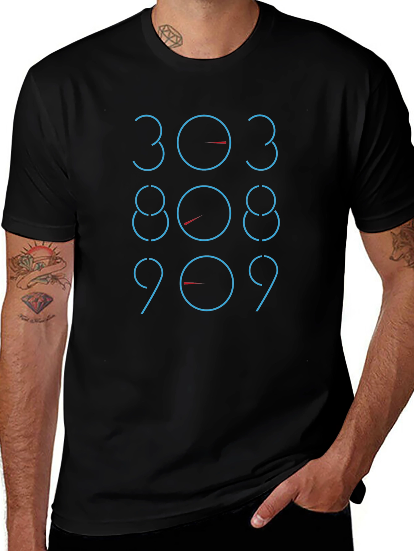 303 808 909 Drum Machine T-Shirt - Black