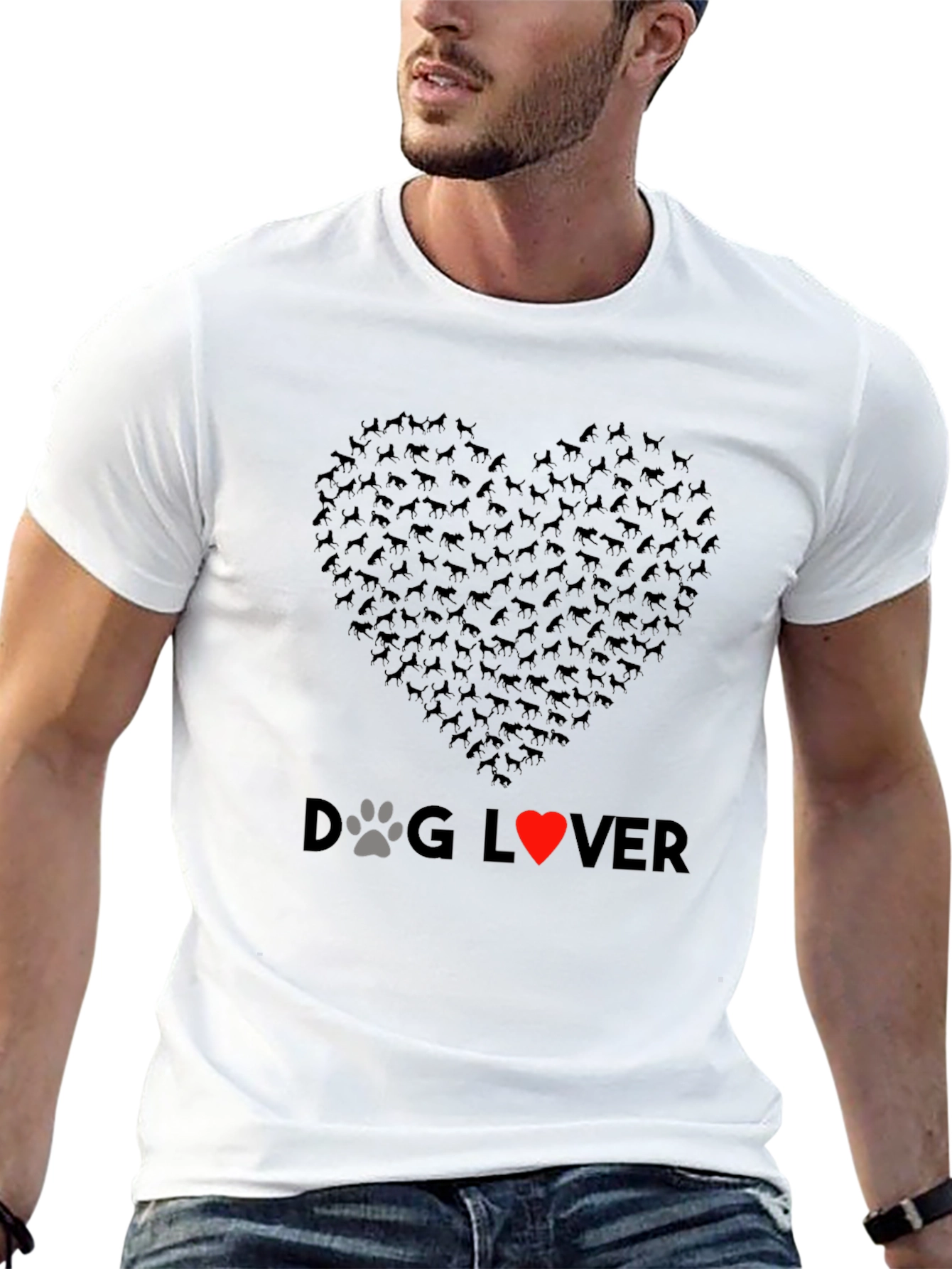 Dog Lover Heart Graphic T-Shirt