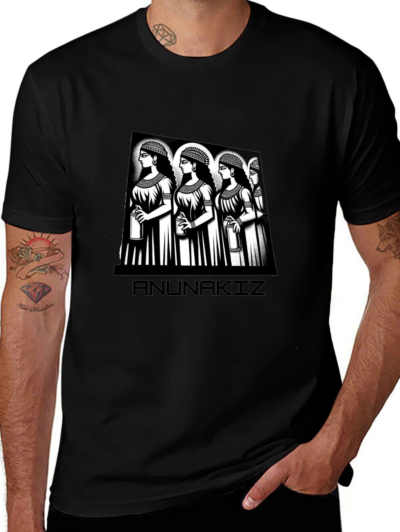 Anunnaki Women Graphic Black T-Shirt