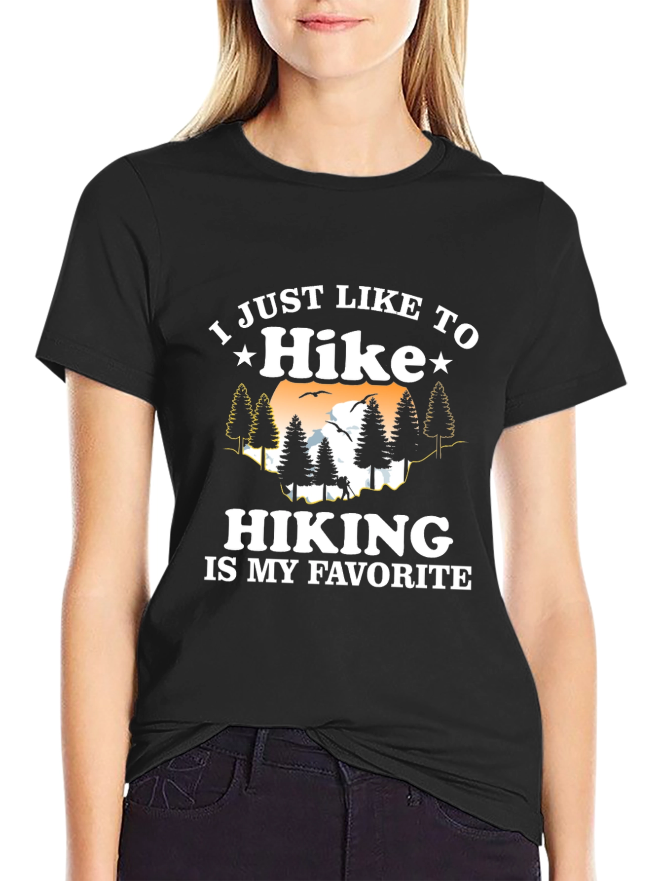 Hike Favorite Black Tee Hiking Graphic