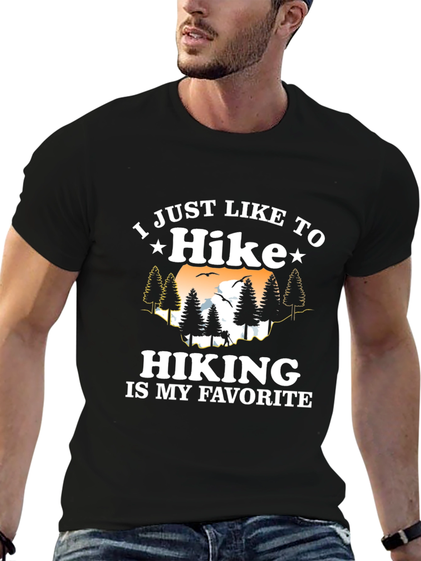 Hike Favorite Black Tee Hiking Graphic