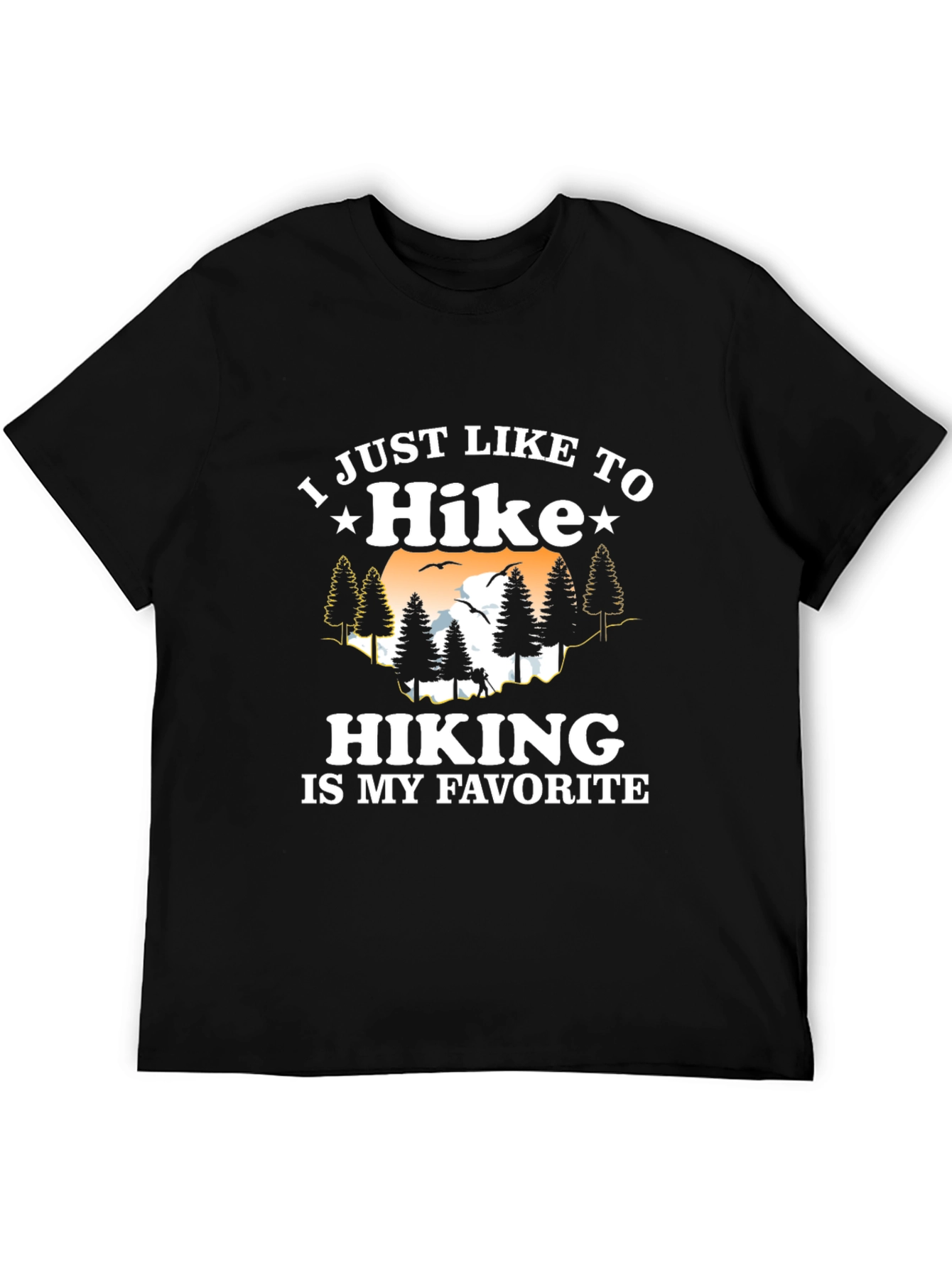 Hike Favorite Black Tee Hiking Graphic