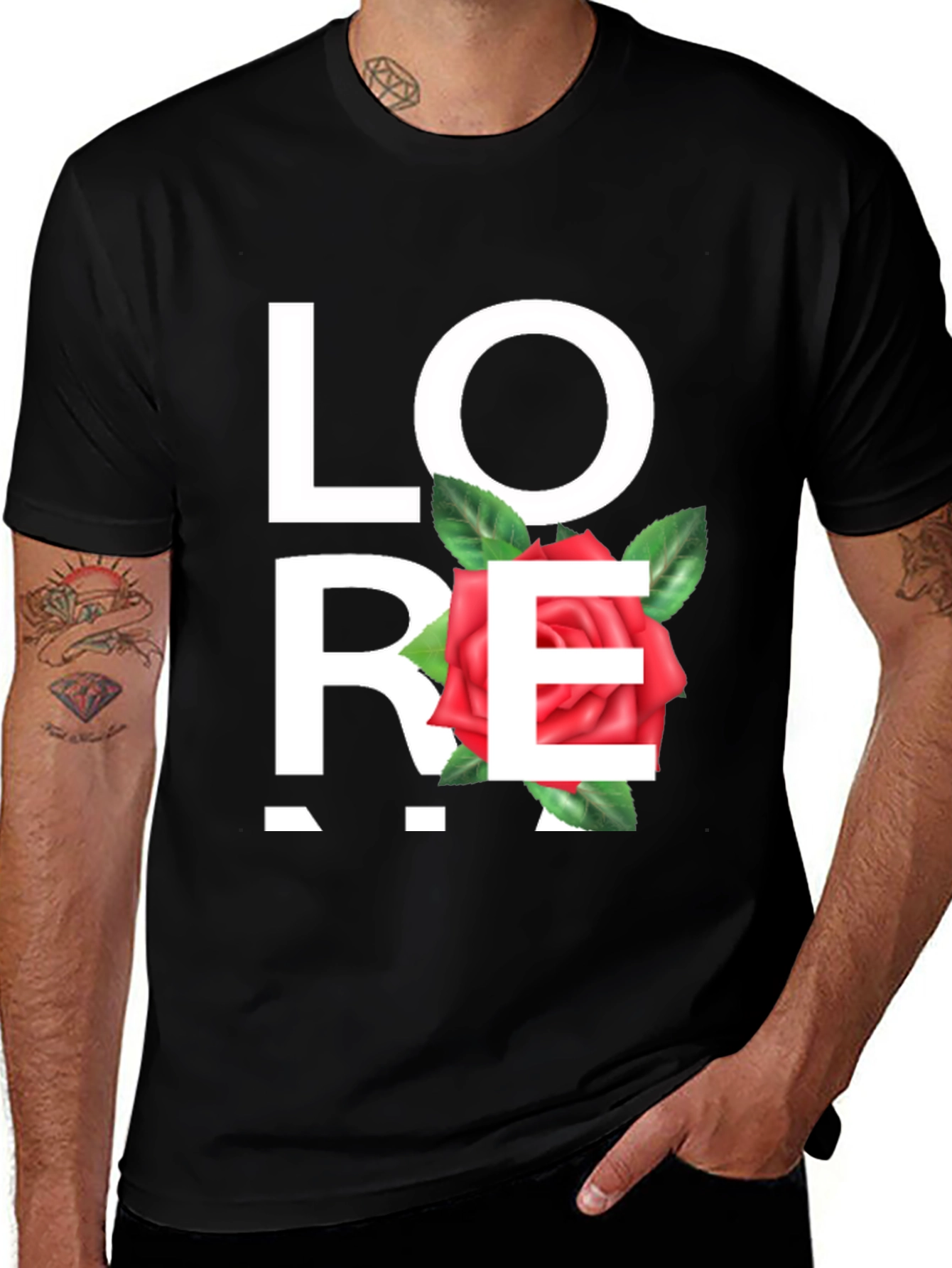 Love Rose Black Graphic Tee