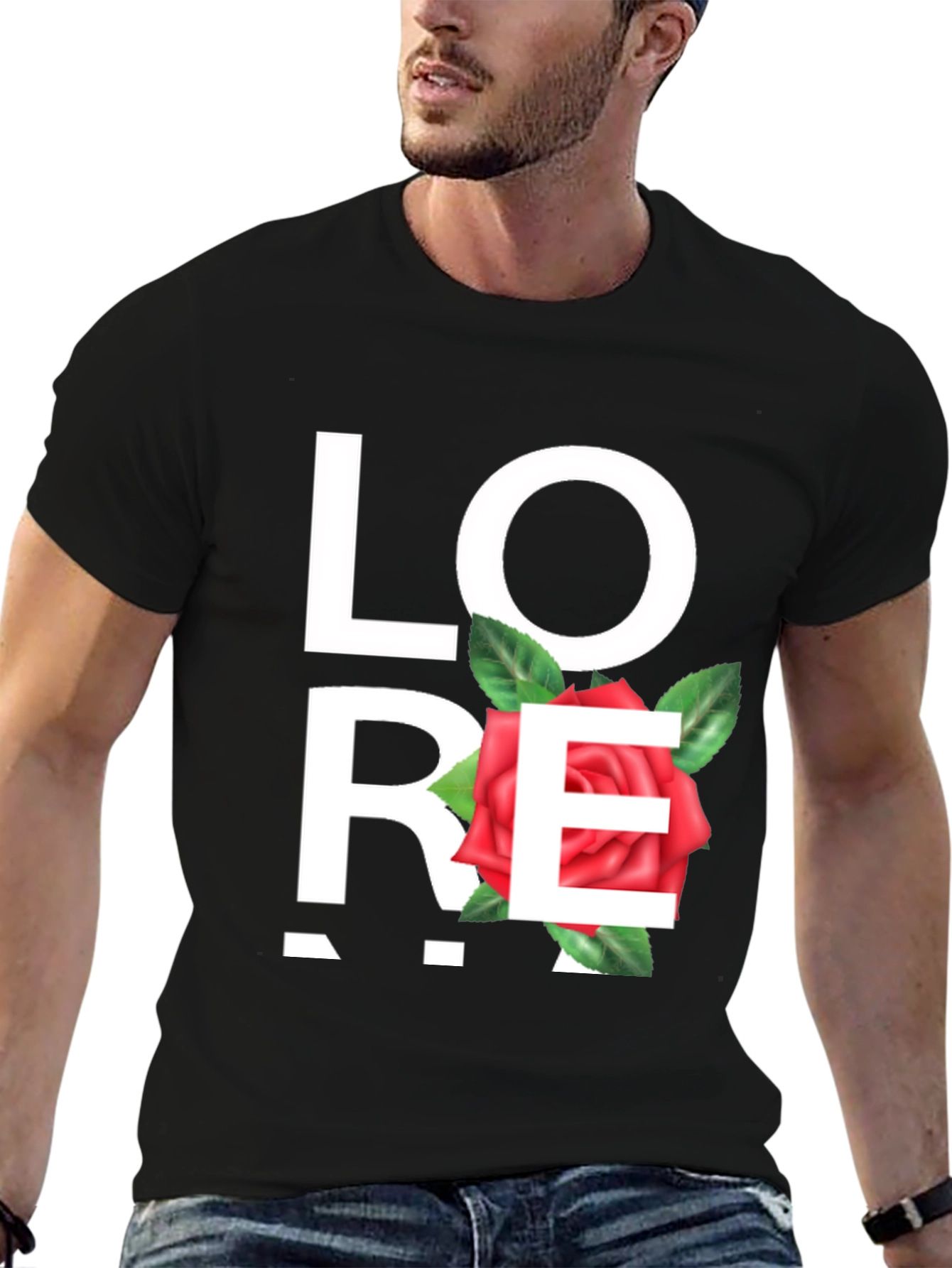 Love Rose Black Graphic Tee