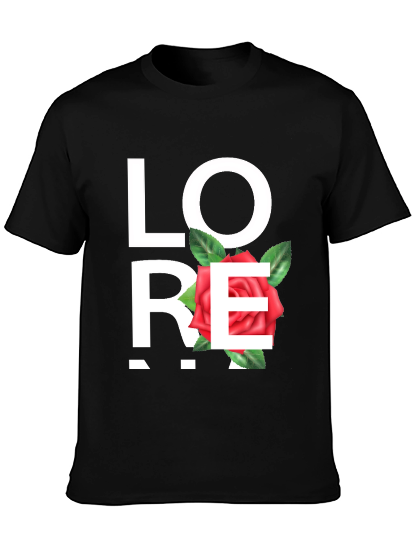 Love Rose Black Graphic Tee