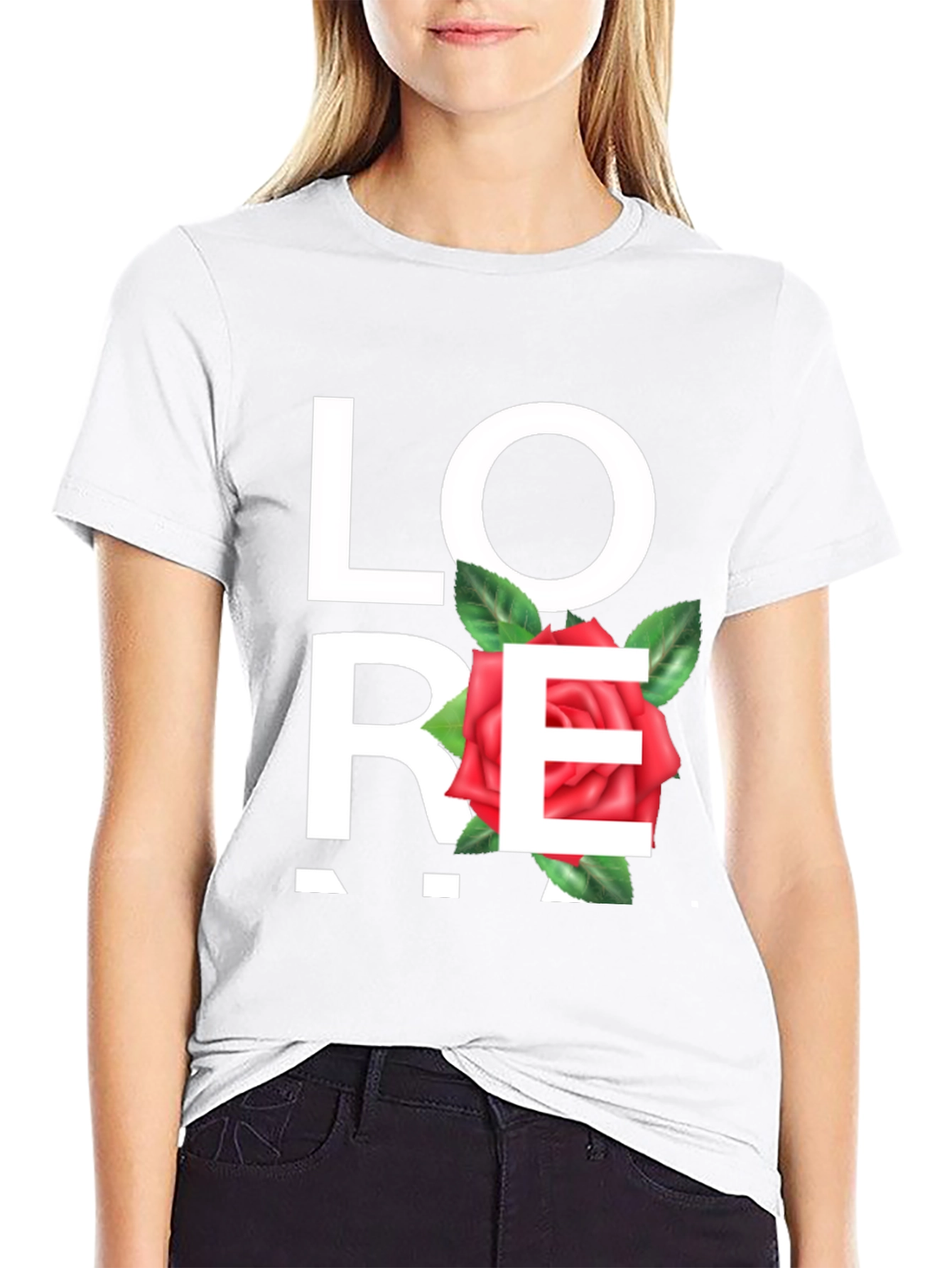 Love Rose Black Graphic Tee