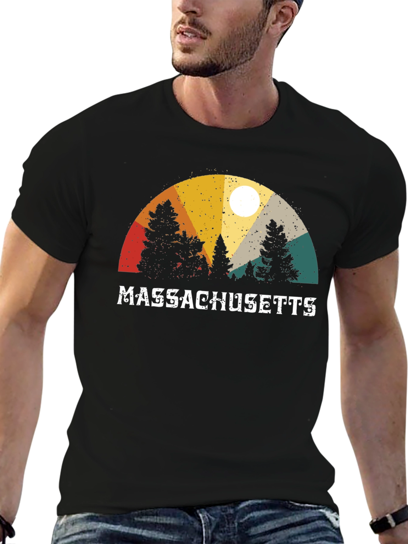 Massachusetts Retro Graphic T-Shirt