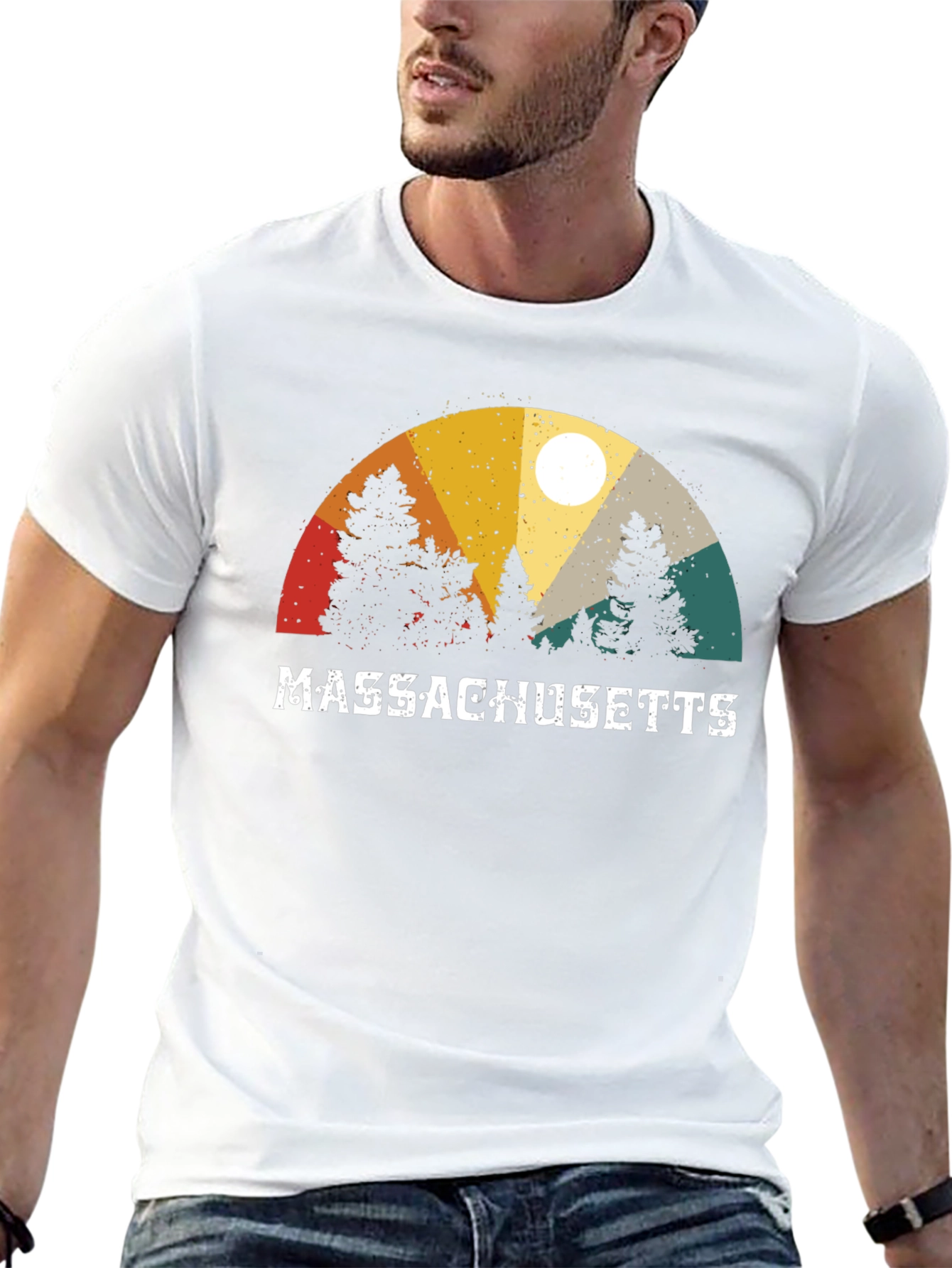 Massachusetts Retro Graphic T-Shirt