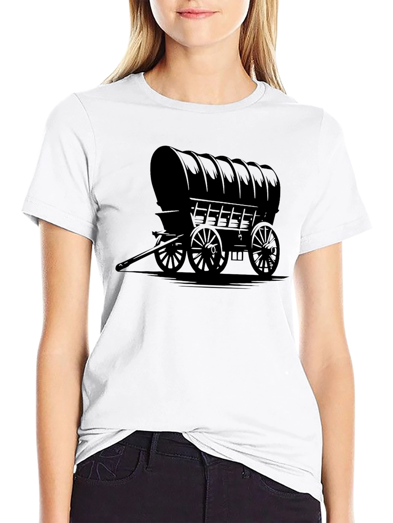 Covered Wagon Graphic Tee - Black