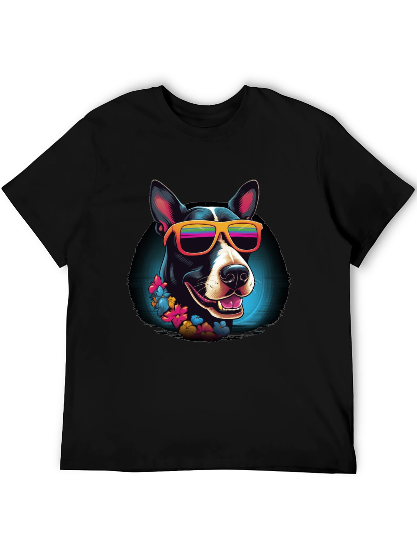Cool Dog Graphic Tee - Black Cotton T-Shirt