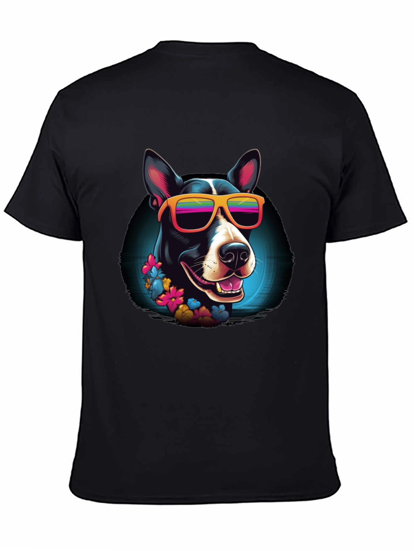 Cool Dog Graphic Tee - Black Cotton T-Shirt