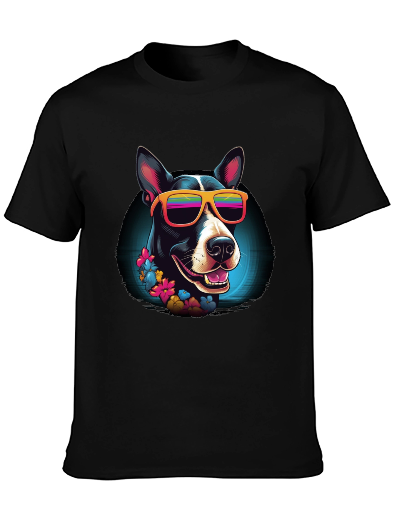 Cool Dog Graphic Tee - Black Cotton T-Shirt