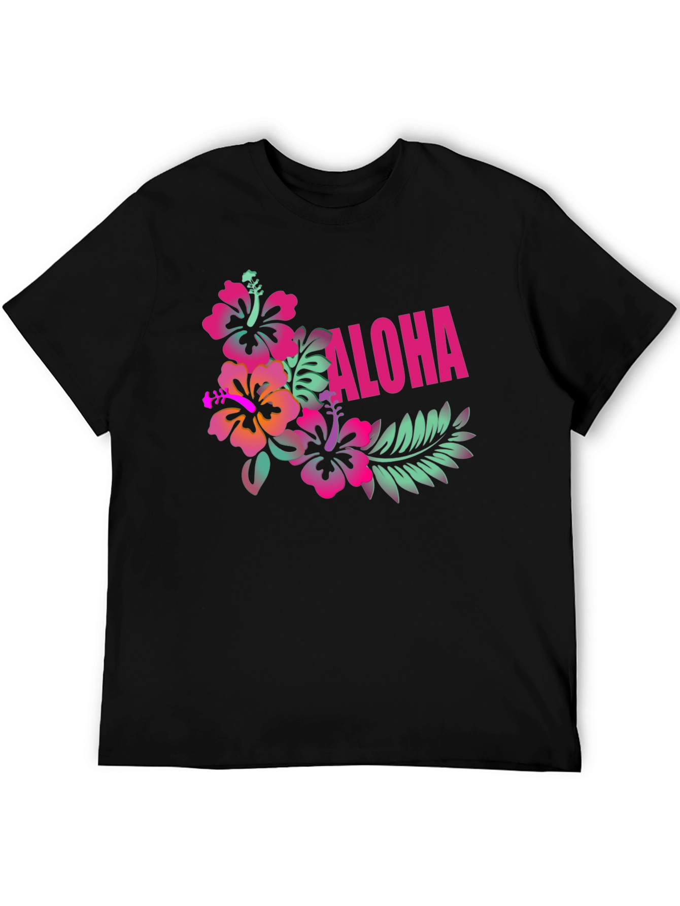 Aloha Floral Graphic Black T-Shirt
