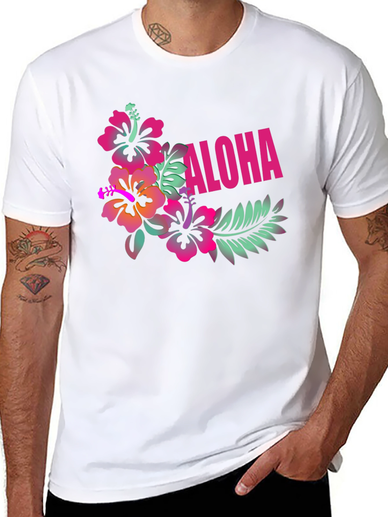 Aloha Floral Graphic Black T-Shirt