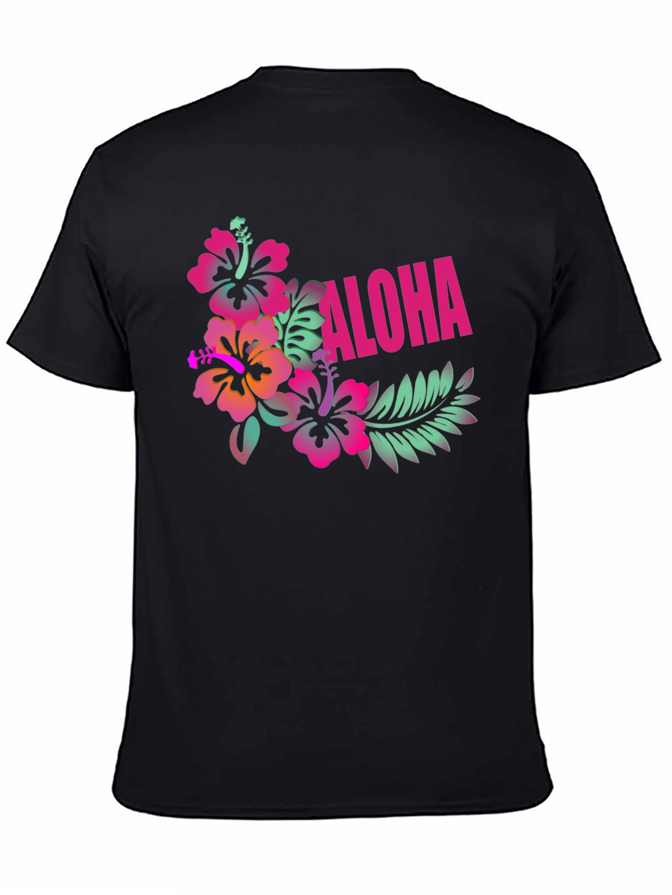 Aloha Floral Graphic Black T-Shirt