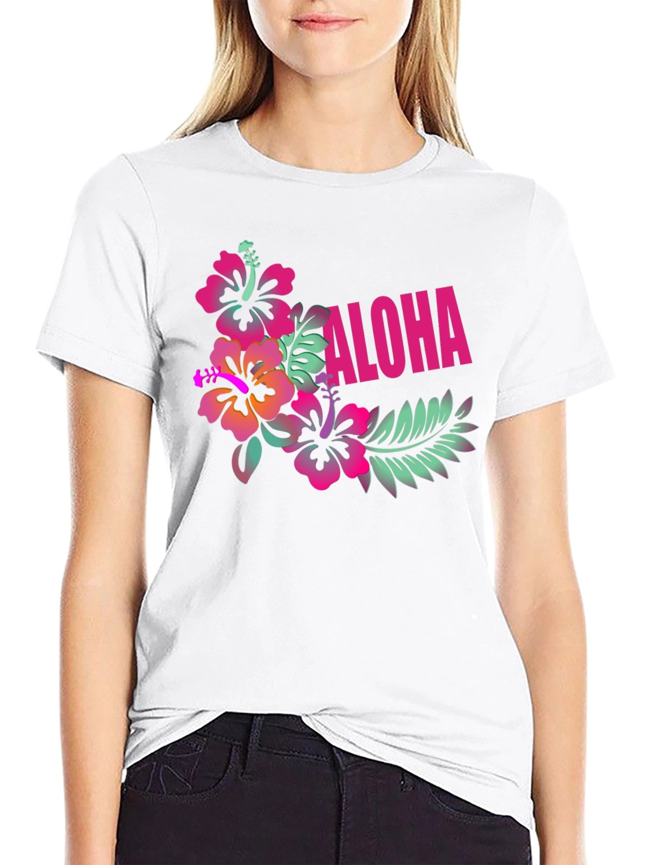 Aloha Floral Graphic Black T-Shirt