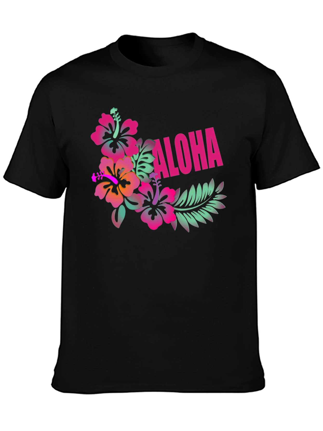 Aloha Floral Graphic Black T-Shirt