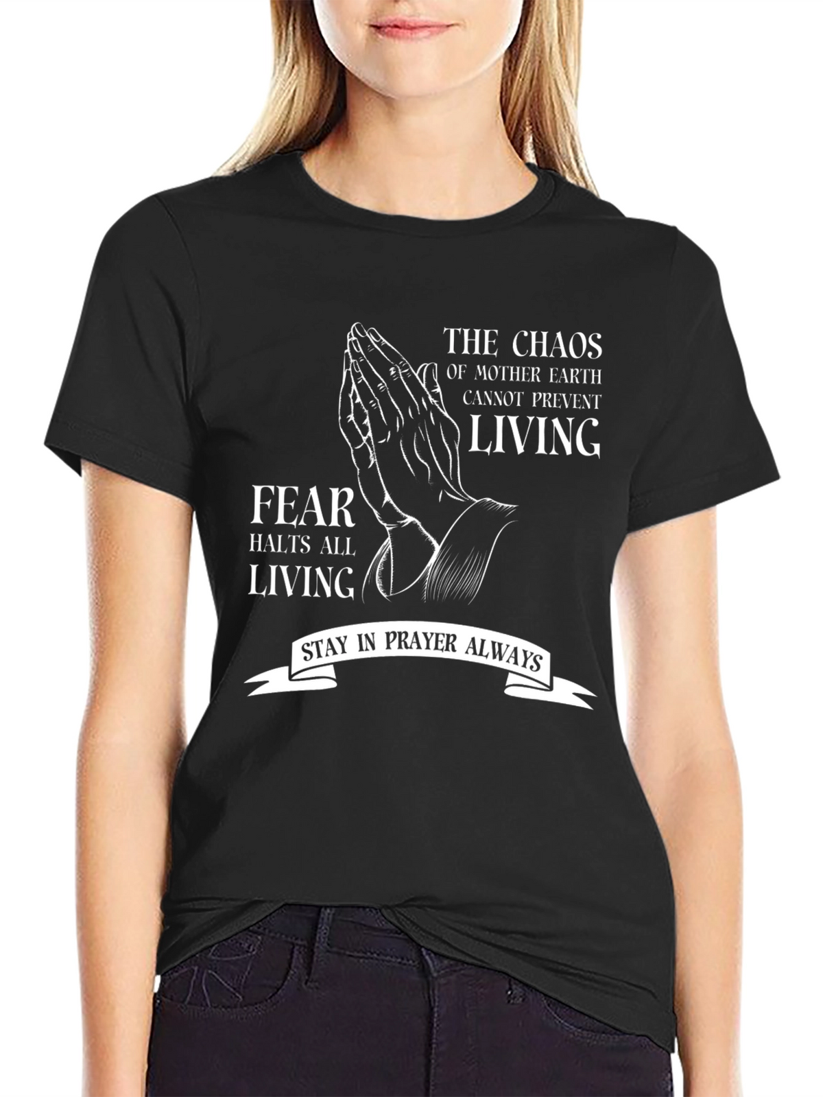 Prayerful Living T-Shirt: Fearless Faith Apparel