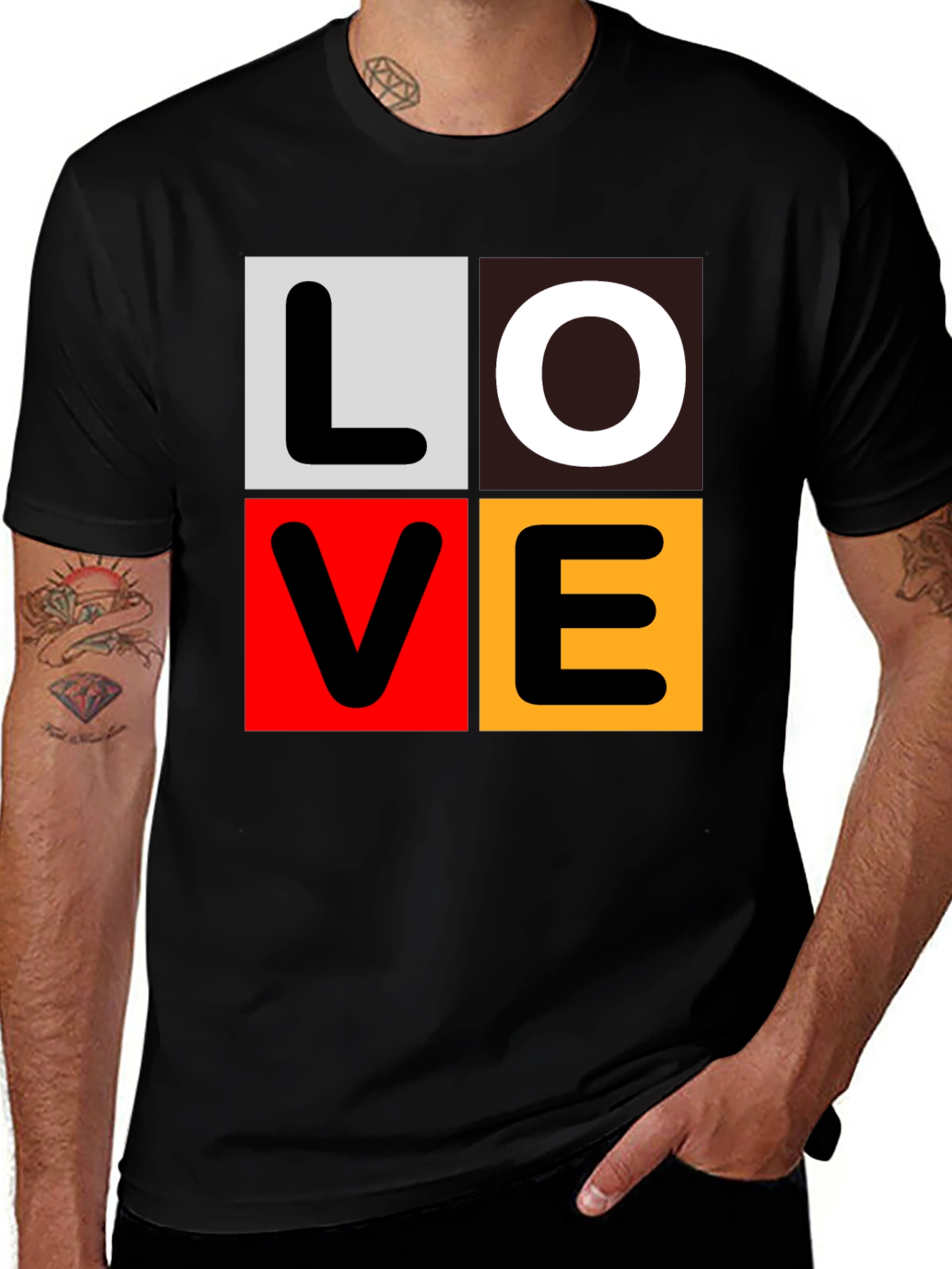 Love Block Graphic Tee - Trendy Casual Wear
