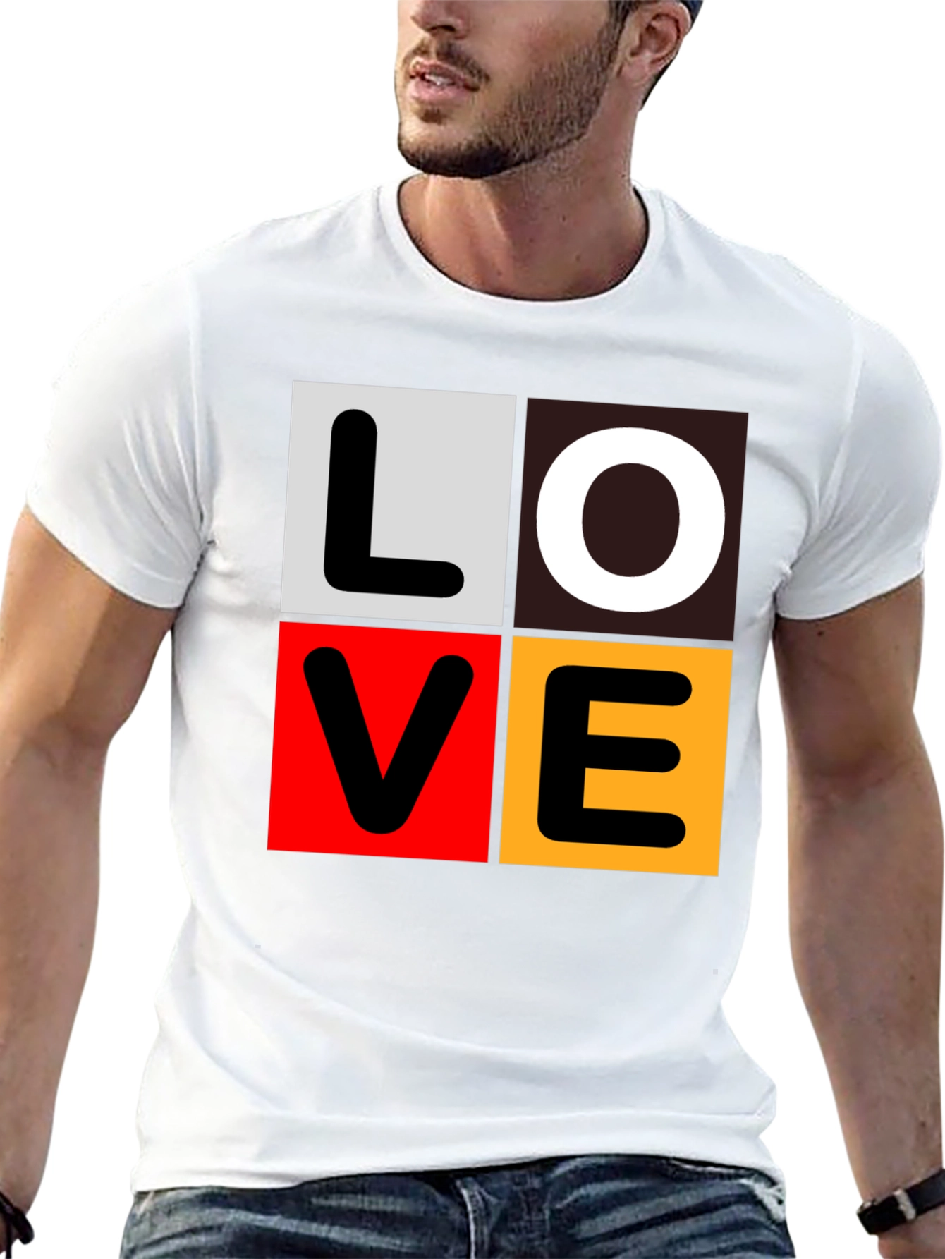 Love Block Graphic Tee - Trendy Casual Wear