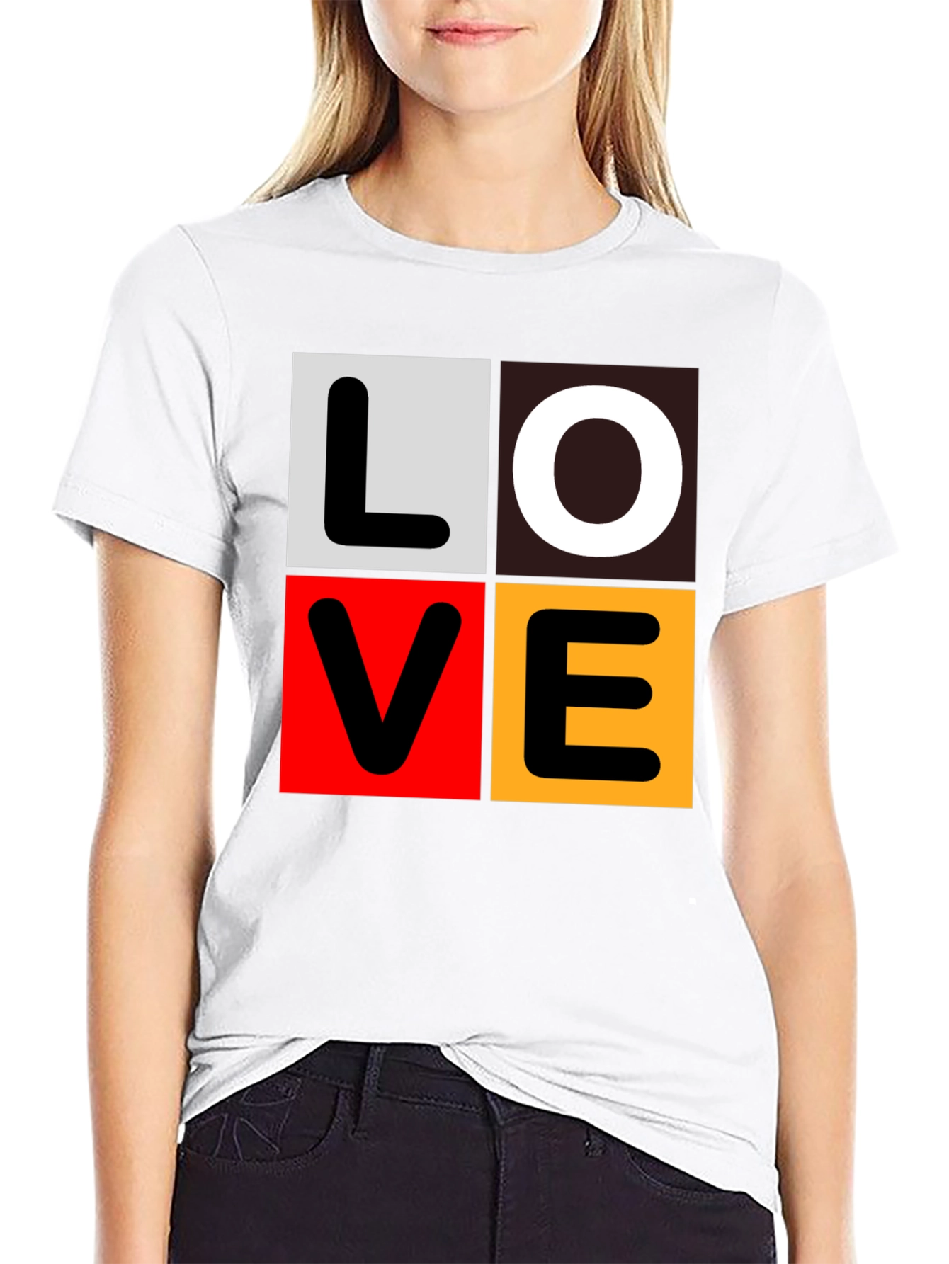 Love Block Graphic Tee - Trendy Casual Wear