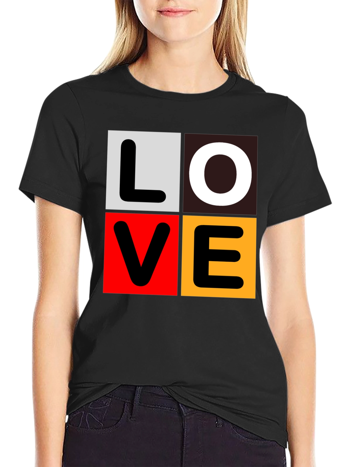Love Block Graphic Tee - Trendy Casual Wear