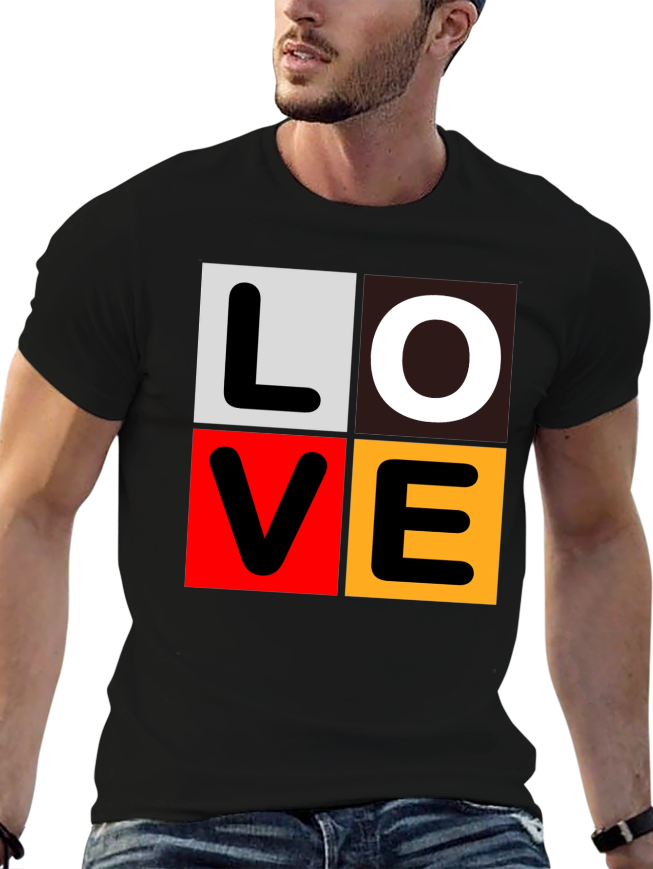 Love Block Graphic Tee - Trendy Casual Wear