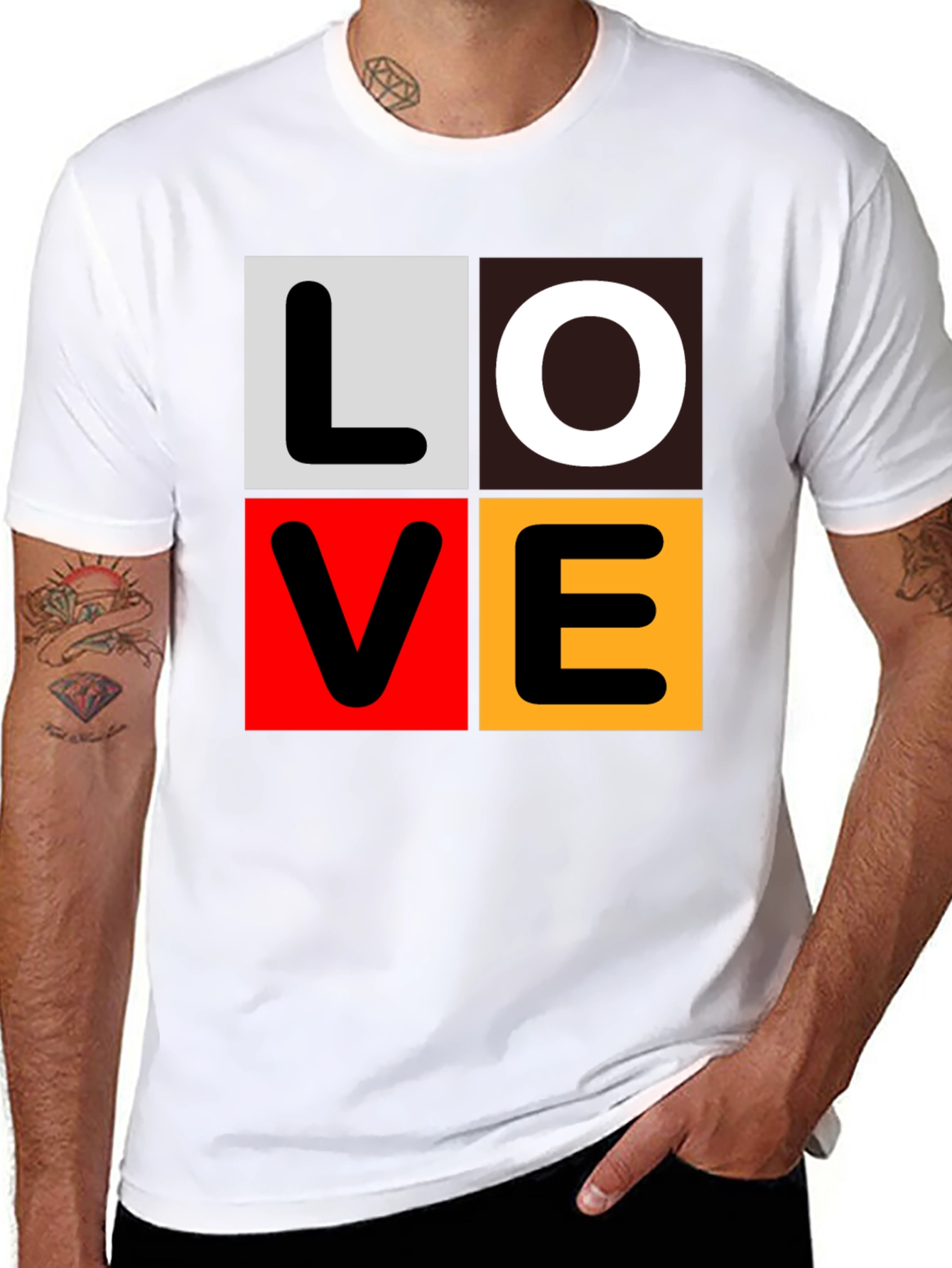 Love Block Graphic Tee - Trendy Casual Wear