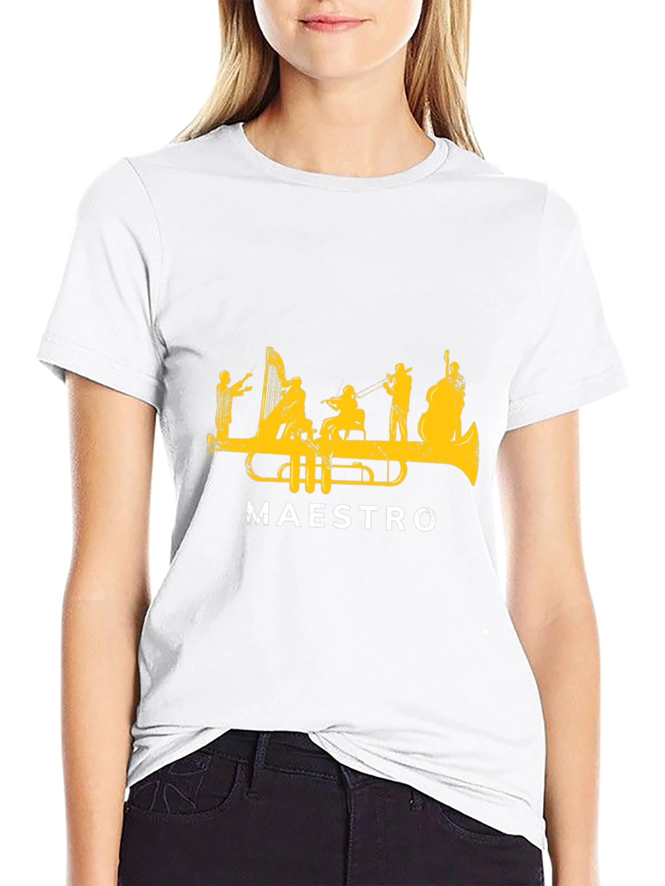 Maestro Trumpet Orchestra Graphic T-Shirt - Black