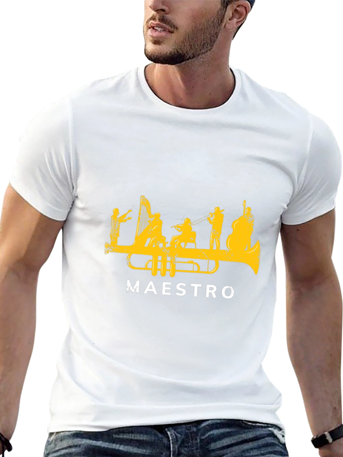 Maestro Trumpet Orchestra Graphic T-Shirt - Black