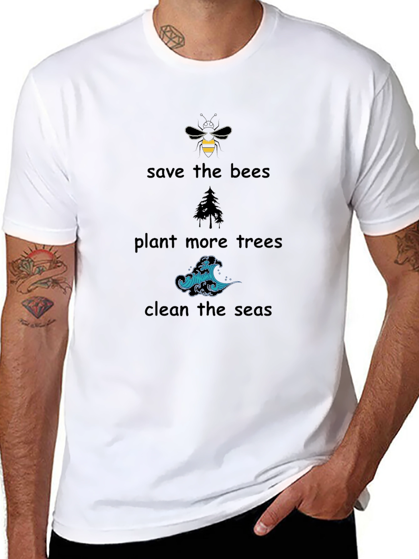 Eco-Friendly Graphic Tee - Save the Bees