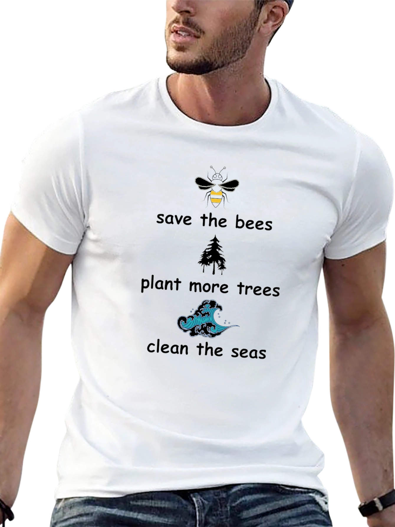 Eco-Friendly Graphic Tee - Save the Bees