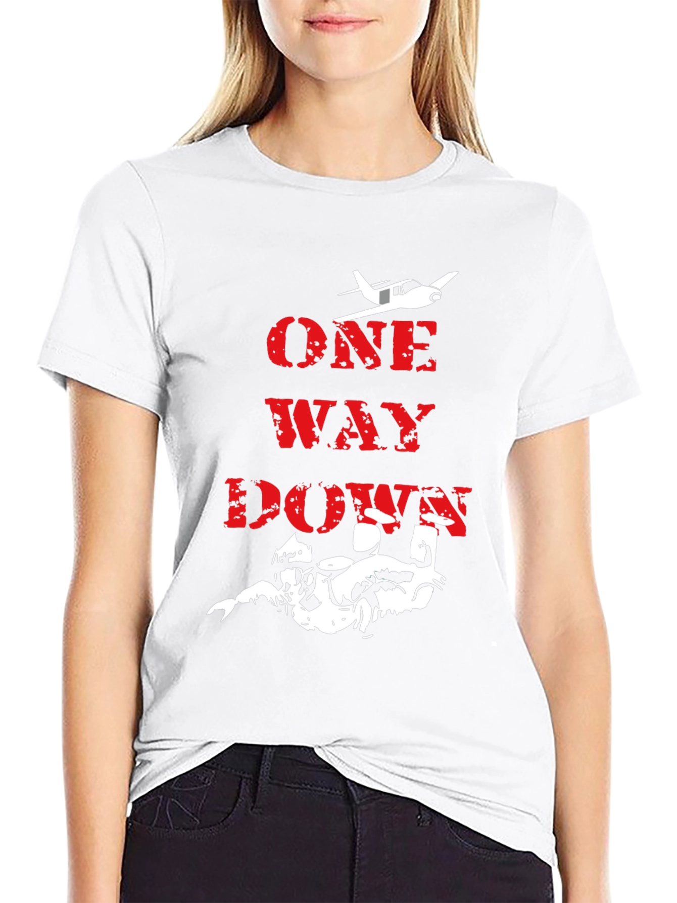 One Way Down Skydiving T-Shirt