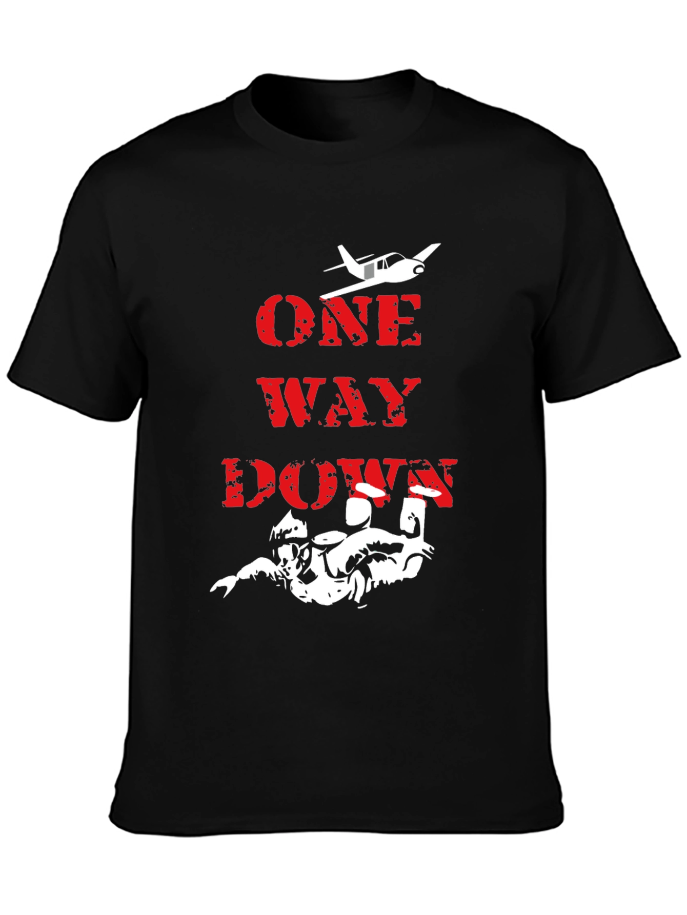 One Way Down Skydiving T-Shirt