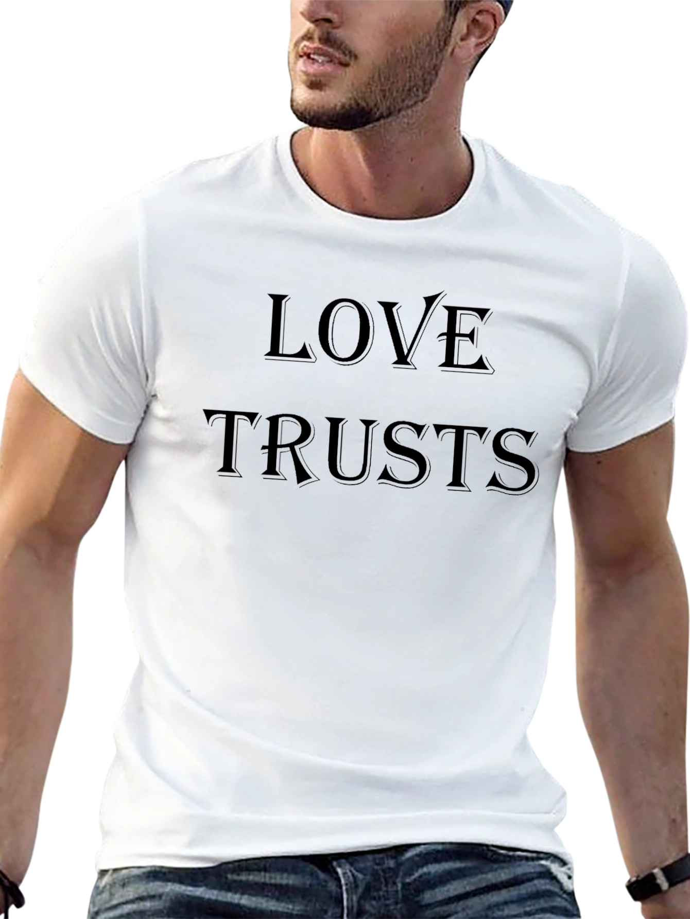 Love Trusts Black T-Shirt - Stylish & Comfy