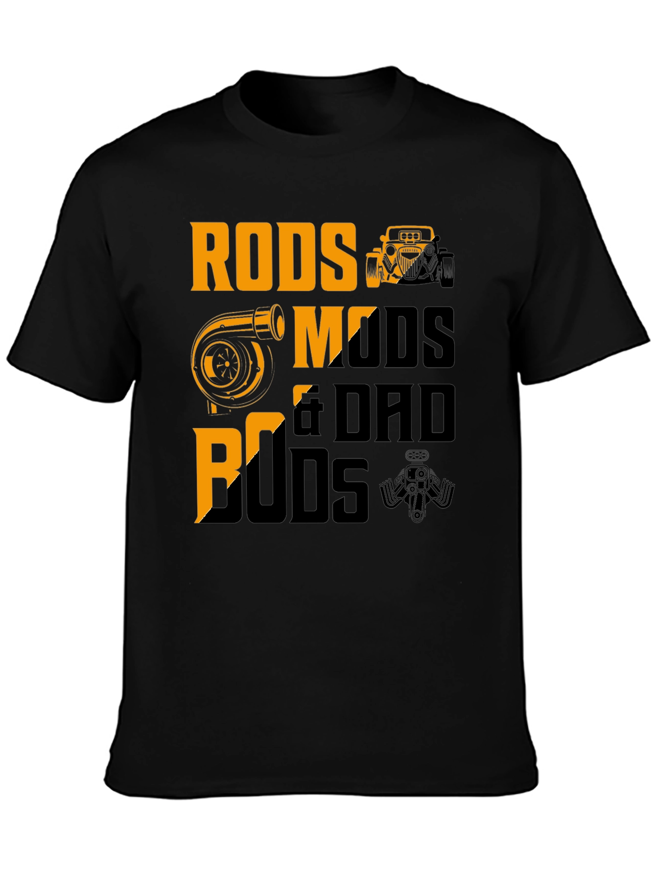 Rods Mods & Dad Bods Black Graphic Tee