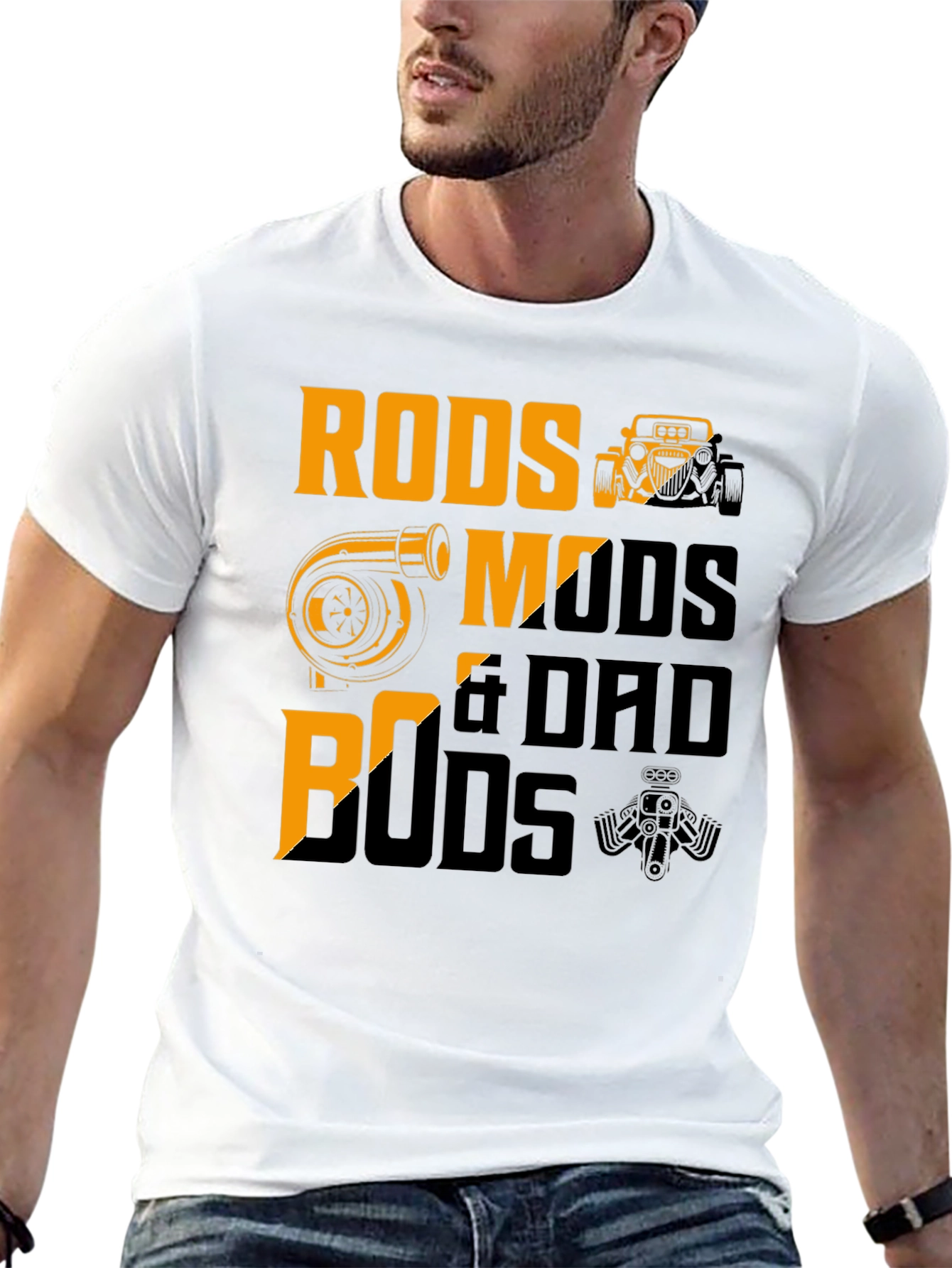 Rods Mods & Dad Bods Black Graphic Tee
