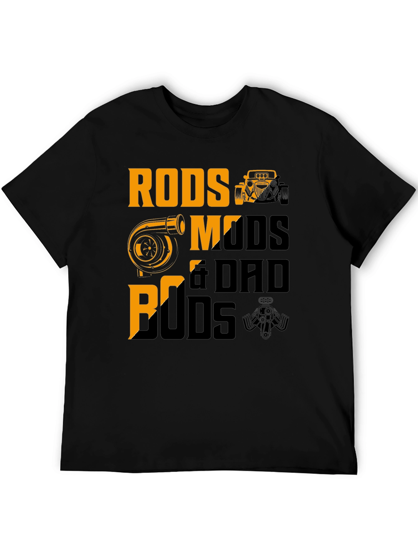 Rods Mods & Dad Bods Black Graphic Tee